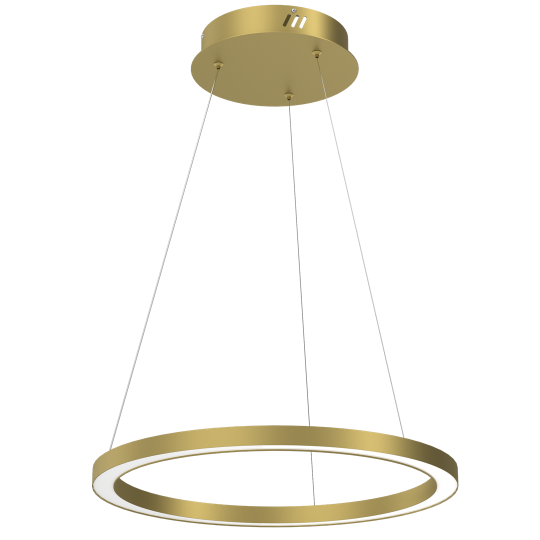 Suspension GALAXIA anneau lumineux métal doré horizontal 50cm LED blanc chaud 3500K LED 26W 1560Lm Desing chic 