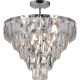 Plafonnier CHELSEA dome inversé de cristaux sur base métal chromé E14 Vintage 
