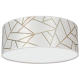 Plafonnier ZIGGY abat-jour rond 40cm tissu mosaique blanc doré E27 Design chic 