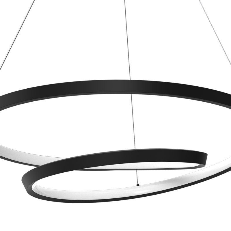 Suspension LUCERO spirale infini métal noir LED blanc neutre 48W 2400Lm Design chic 