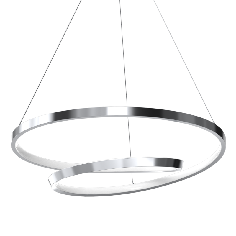 Suspension LUCERO spirale infini métal chromé LED blanc neutre 48W 2400Lm Design chic 