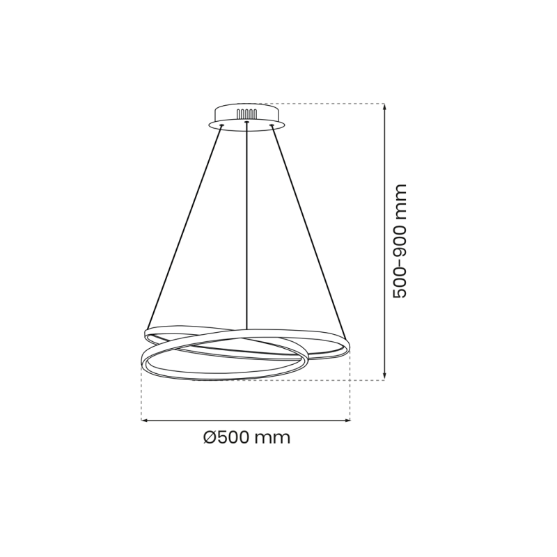 Suspension LUCERO spirale infini métal chromé LED blanc neutre 48W 2400Lm Design chic 