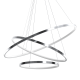 Suspension ROTONDA 3 cercles lumineux chromé entrelacés LED blanc neutre 4650Lm 93W Design chic 