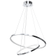 Suspension ROTONDA 2 cercles lumineux chromé entrelacés LED blanc neutre 2550Lm 51W Design chic 