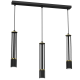 Suspension ESTILO 3 tubes métal noir ajouré détail doré U10 Minimaliste 