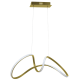 Suspension TESORO bande lumineuse vague doré LED blanc neutre 48W 2400lm Design chic 