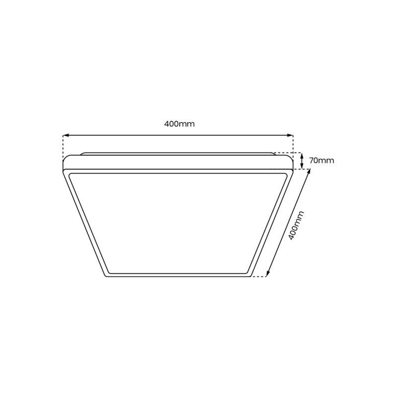 Plafonnier QUADRO 40cm carré noir LED 38W CCT 3000k à 6000k 4000Lm 