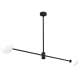 Plafonnier DORI barre métal noir 2 boules banches G9 Minimaliste 