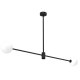 Plafonnier DORI barre métal noir 2 boules banches G9 Minimaliste 