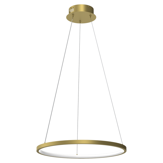 Suspension ROTONDA cercle lumineux doré horizontal LED blanc neutre 1350Lm 27W Design chic 