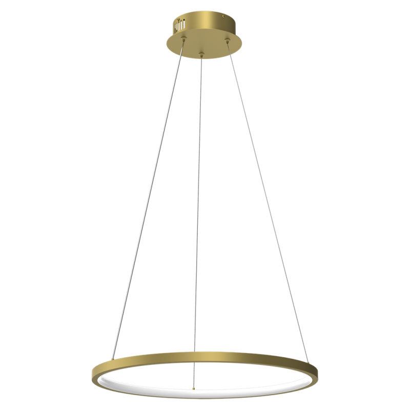 Suspension ROTONDA cercle lumineux doré horizontal LED blanc neutre 1350Lm 27W Design chic 