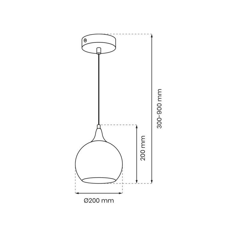 Suspension MONTE abat-jour 20cm goutte verre fumé et métal doré E27 Design chic 