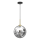 Suspension REFLEX 25cm boule verre fumé miroir doré E14 et E27 Design chic 