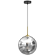 Suspension REFLEX 25cm boule verre fumé miroir doré E14 et E27 Design chic 