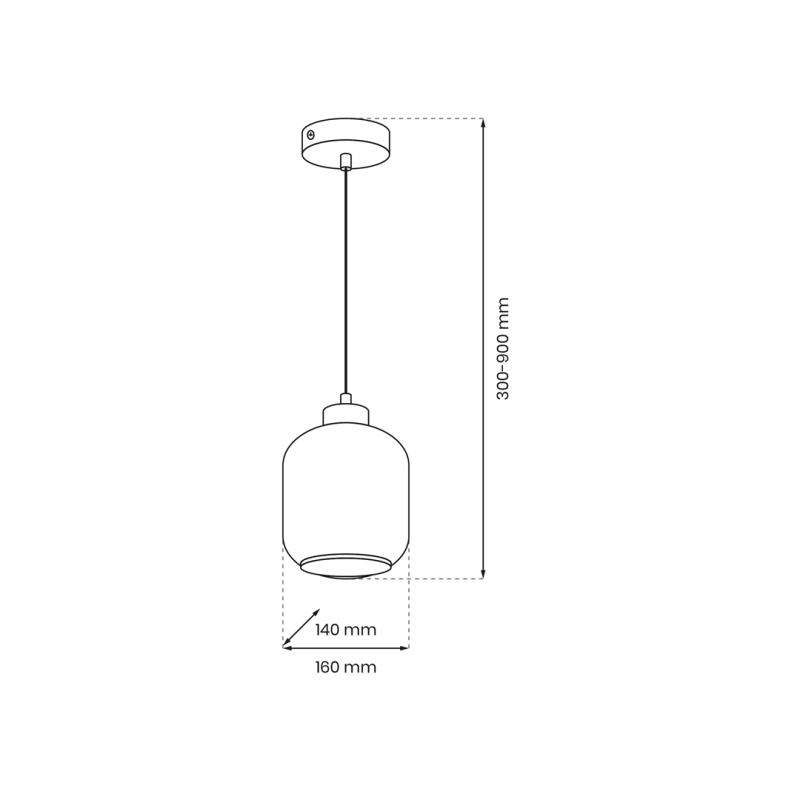 Suspension SOMBRA abat-jour verre clair E27 Design chic 