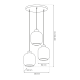 Suspension SOFIA 3 douilles abat-jour verre fumé E27 base ronde métal noir Design chic 