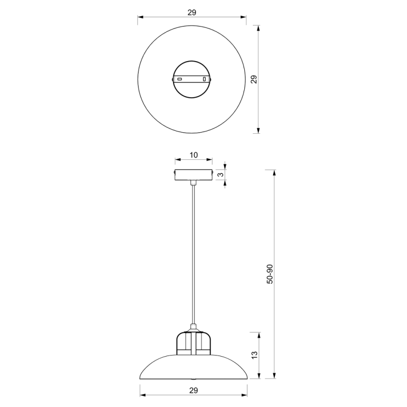 Suspension FELIX Cloche métal vert intérieur doré E27 Industriel 