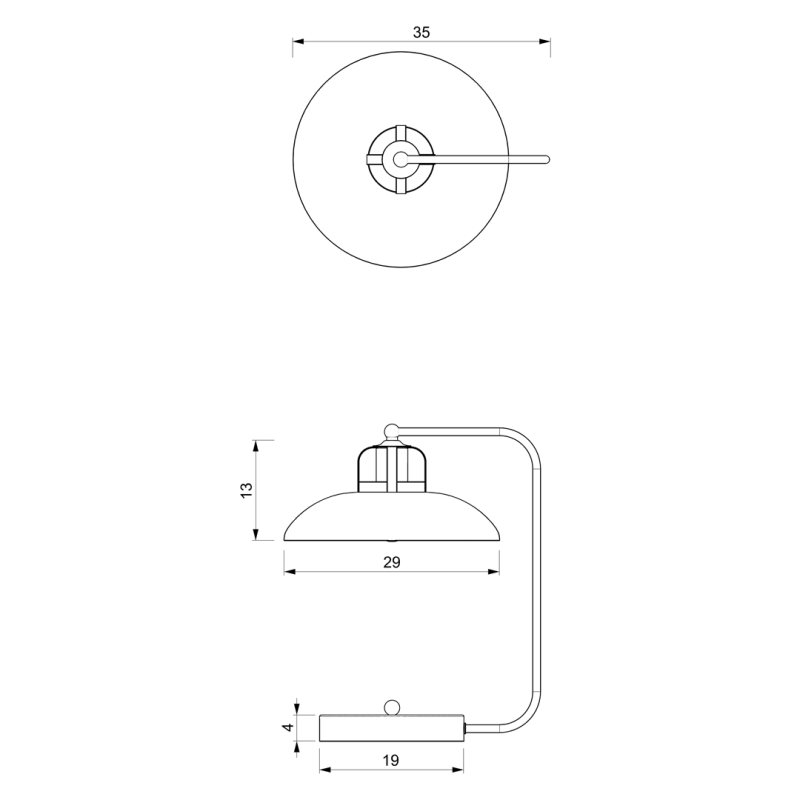 Lampe de bureau FELIX Cloche métal vert intérieur doré E27 Industriel 