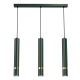 Suspension JOKER 3 tubes métal vert anneau doré GU10 Minimaliste 