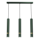 Suspension JOKER 3 tubes métal vert anneau doré GU10 Minimaliste 