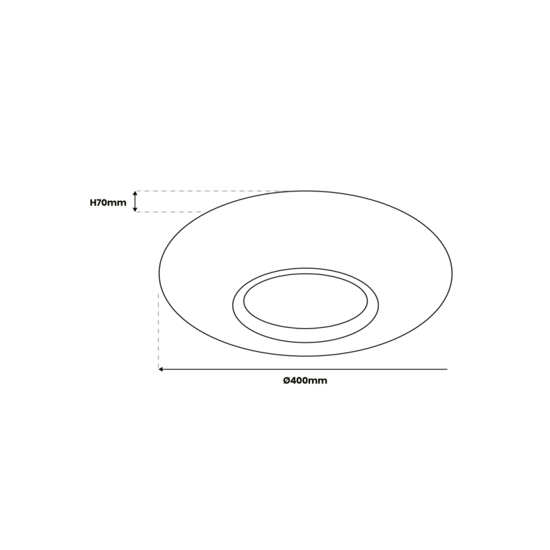 Plafonnier TOKYO 40cm rond blanc effet matelassé anneau doré LED CCT 3000k à 6000k 24W avec télécommande 