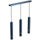 Suspension JOKER 3 tubes métal bleu anneau doré GU10 Minimaliste 