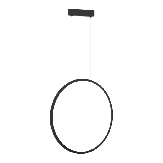 Suspension SATURNO Anneau noir 50cm LED 28W blanc neutre 4000k 1500Lm Design chic 