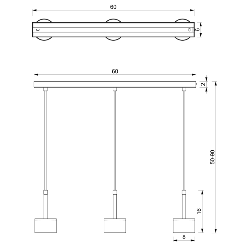 Suspension ARENA 3 abat-jour cylindriques métal vert et doré base ronde GX53 Design chic 