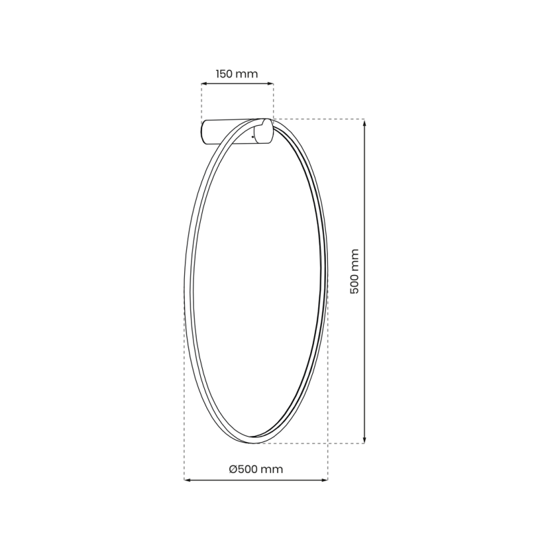 Applique murale SATURNO Anneau doré 50cm LED 25W blanc neutre 4000k 1400Lm Design chic 