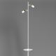 Lampadaire JOKER 2 spots orientables métal blanc anneau doré GU10 Minimaliste 