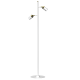 Lampadaire JOKER 2 spots orientables métal blanc anneau doré GU10 Minimaliste 