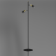 Lampadaire JOKER 2 spots orientables métal noir anneau doré GU10 Minimaliste 