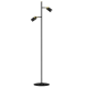 Lampadaire JOKER 2 spots orientables métal noir anneau doré GU10 Minimaliste 