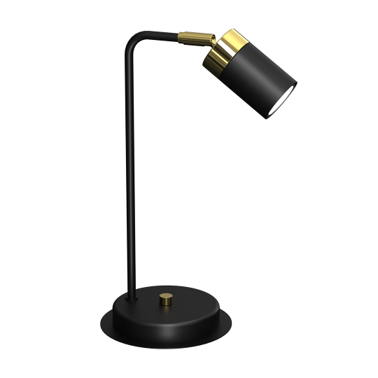 Lampe de bureau JOKER métal noir anneau doré GU10 Minimaliste 