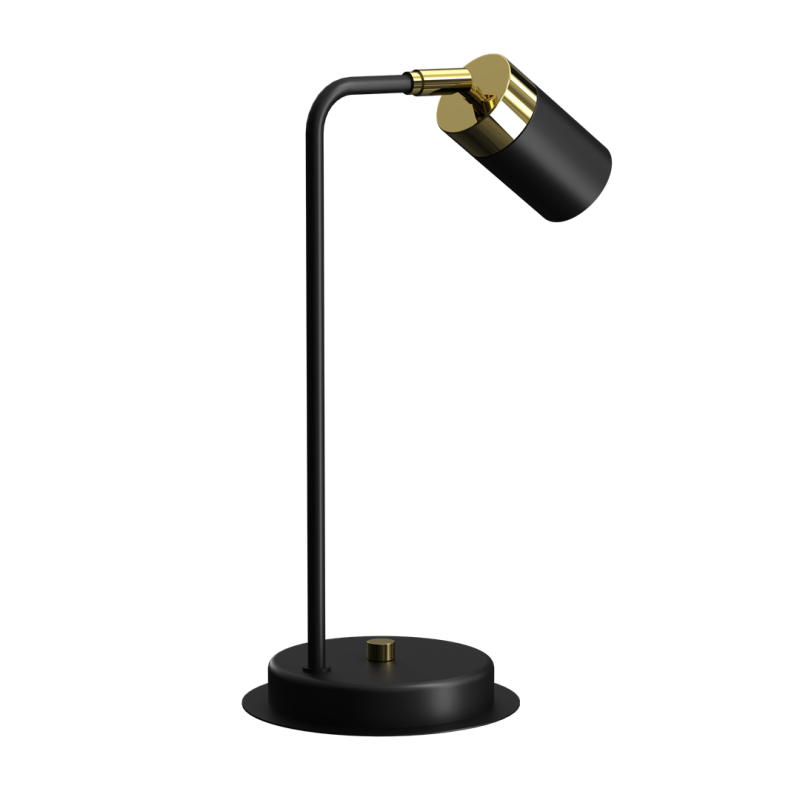 Lampe de bureau JOKER métal noir anneau doré GU10 Minimaliste 