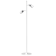 Lampadaire JOKER 2 spots orientables métal blanc anneau chromé GU10 Minimaliste 