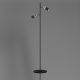 Lampadaire JOKER 2 spots orientables métal noir anneau chromé GU10 Minimaliste 