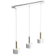 Suspension ARENA 3 abat-jour cylindriques métal blanc et doré base ronde GX53 Design chic 