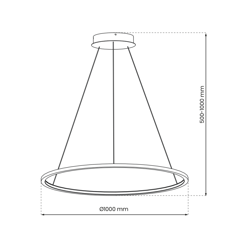 Suspension SATURNO Anneau doré 100cm LED 57W blanc neutre 4000k 3100Lm Design chic 