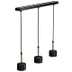 Suspension ARENA 3 abat-jour cylindriques métal noir et doré base ronde GX53 Design chic 