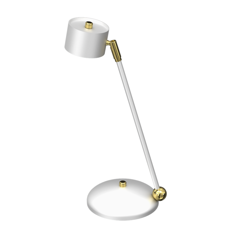 Lampe de bureau ARENA métal blanc et doré GX53 Design chic 