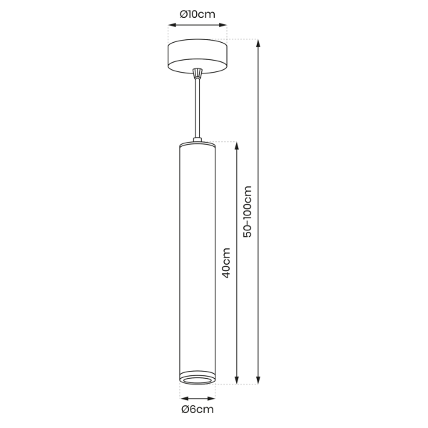 Suspension PORTER tube blanc GU10 IP44 