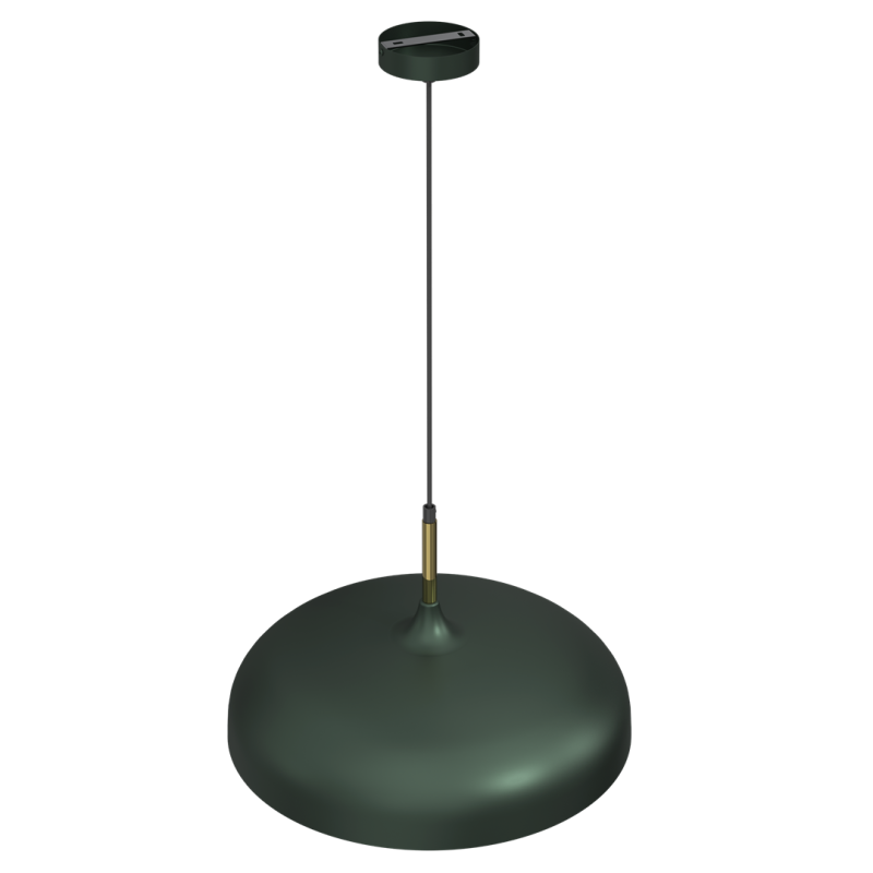 Suspension LINCOLN 45cm cloche métal vert intérieur doré E27 Industriel 