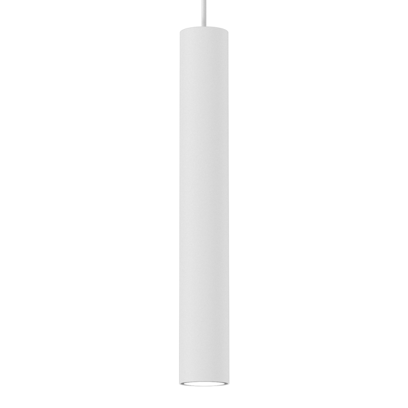 Suspension HUDSON tube métal blanc GU10 Minimaliste 