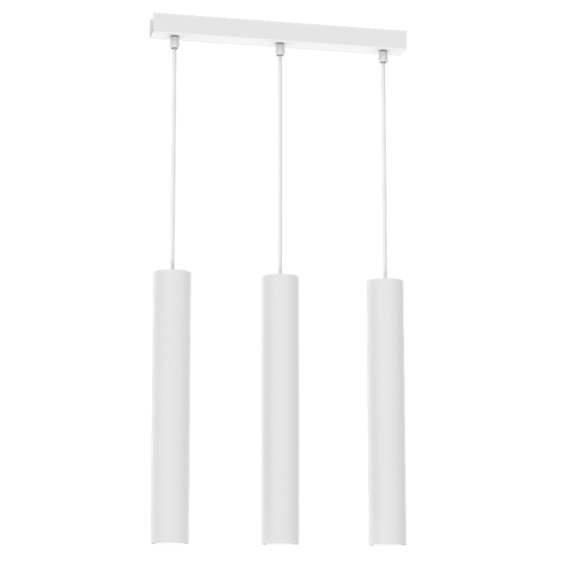 Suspension HUDSON 3 tubes métal blanc GU10 Minimaliste 