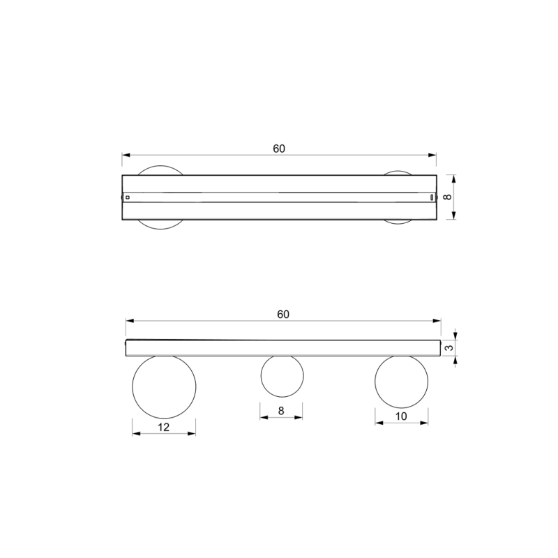 Plafonnier BIBIONE rectangle doré 3 boules verre blanc G9 Design chic 