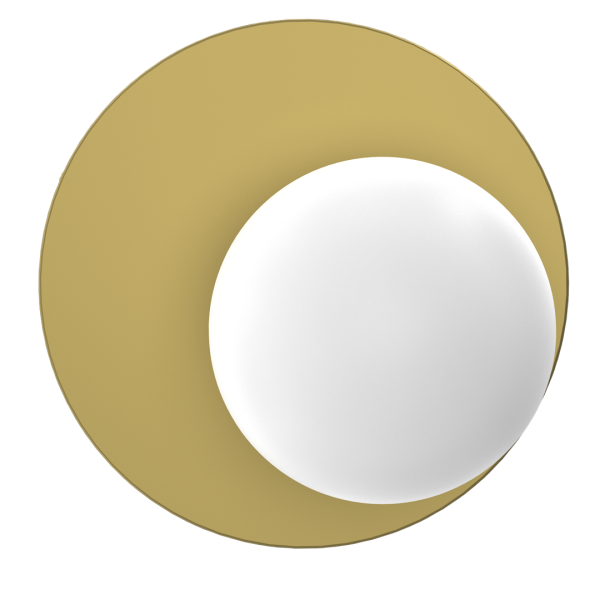 Plafonnier BIBIONE rond doré boule verre blanc G9 Design chic 