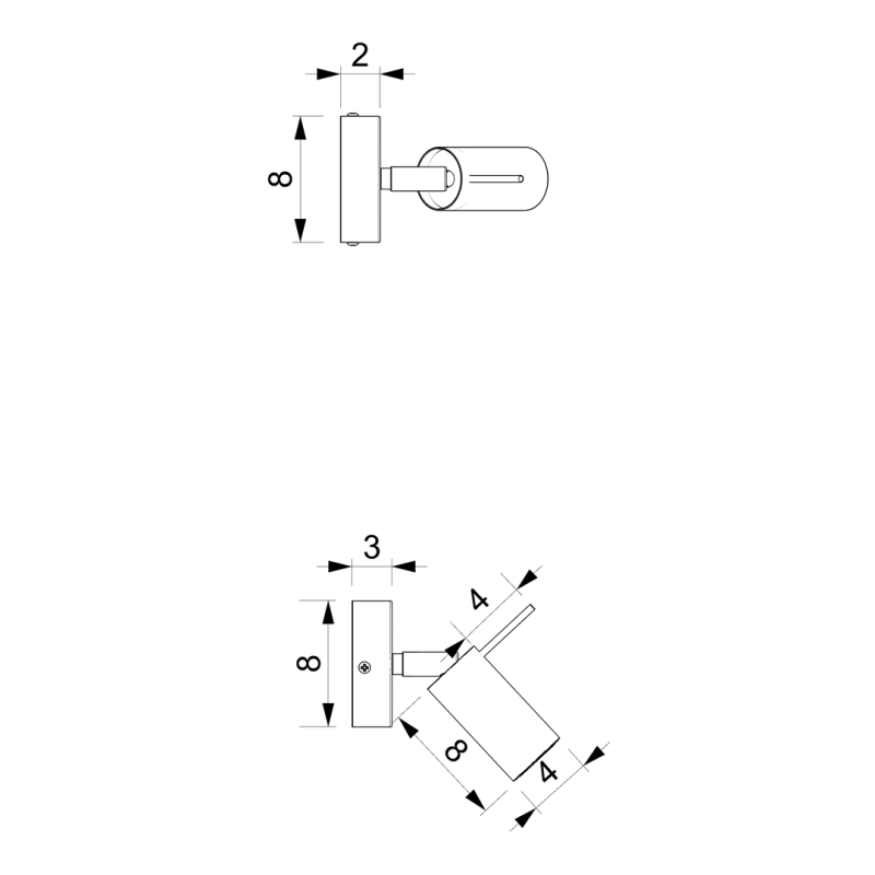 Applique murale PRESTON métal blanc et chromé spot orientable mini GU10 Industriel 