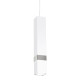 Suspension VIDAR tube rectangle métal blanc bande chromé GU11 