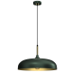 Suspension LINCOLN 45cm cloche métal vert intérieur doré E27 Industriel 